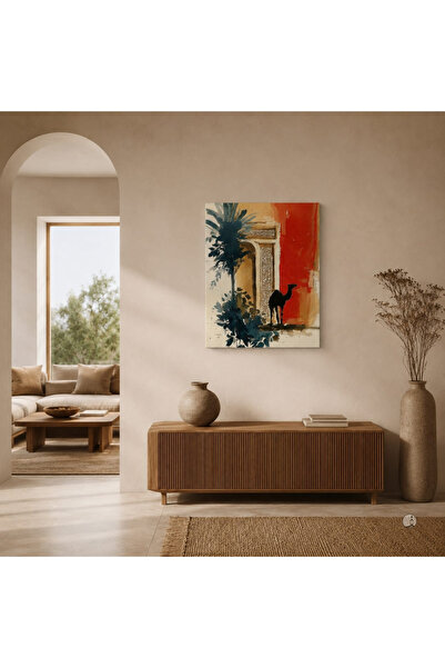 TOHAFY STORE Contemporary Arabic Art Canvas Painting for Wall 60X80 cm Camel ...