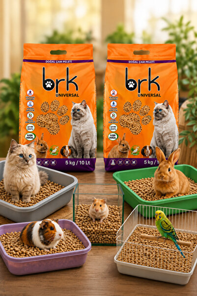 BRK Doğal Çam Peleti Kedi Kumu 10 Kg (2x5 Kg) 20 Litre | 1 Alana 1 Bedava |