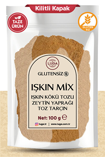 Luga Işkın Mix Toz 100 g - Işkın Işgın Kökü Tozu, Zeytin Yaprağı Tozu, Toz Ta...
