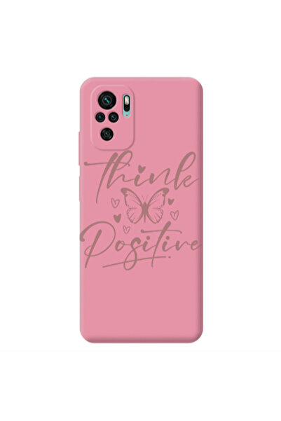 Other Xiaomi Redmi Note 10S Think Positive Pink Colored Silicone TPU Θήκη