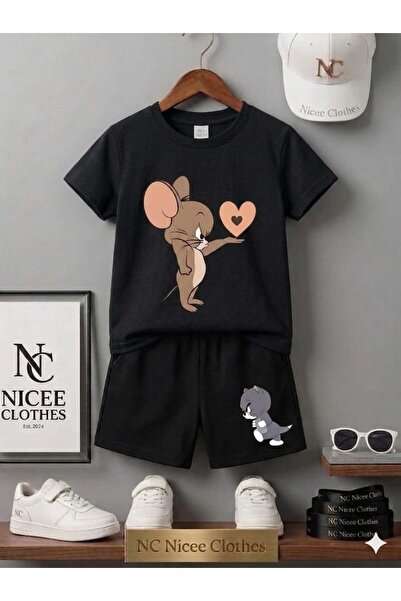 NC Nicee Clothes Summer Children's T-Shirt Shorts Unisex (T-Shirt with Heart ...