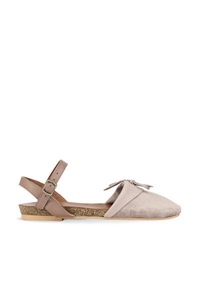 BUENO Gray Suede-Leather Women's Flat Sandals