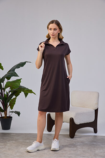 straviera Women's Lycra Cupra Pique Modal Midi Dress
