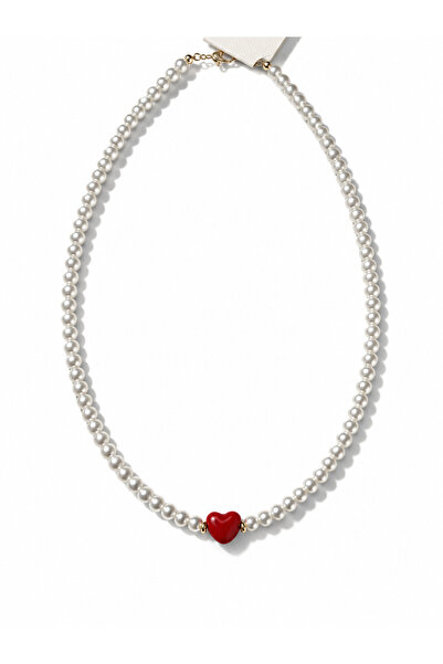 Rossetto Atelier Red Murano Heart Pearl Necklace