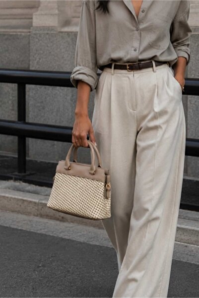 Yuka Atelier Oria Cross-Use Shoulder and Hand Bag (Wicker Look)