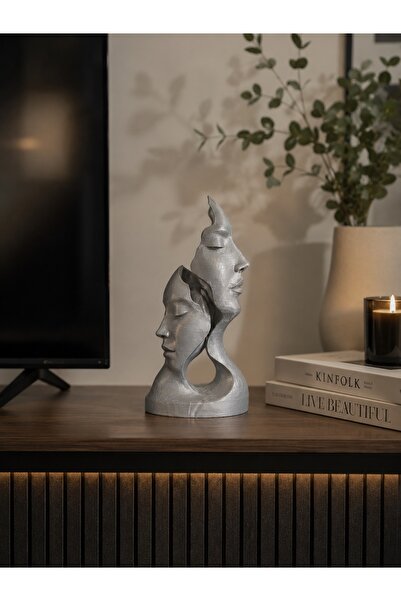 SİAL STUDIO Modern Soyut Çift Yüz Dekoratif Biblo Minimal Salon TV Ünitesi Ki...