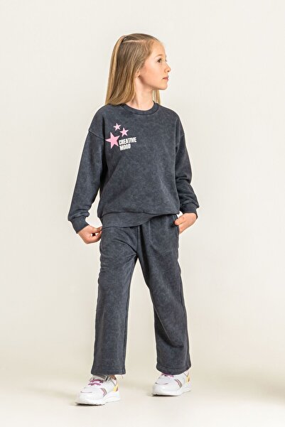 Rolypoly Girl's Creative Mood Anthracite Tracksuit Set Rp3927-C-V1
