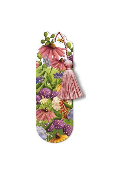 HENRY Semn de carte Henry, buchet auriu cu ciucure, multicolor, 16x6 cm