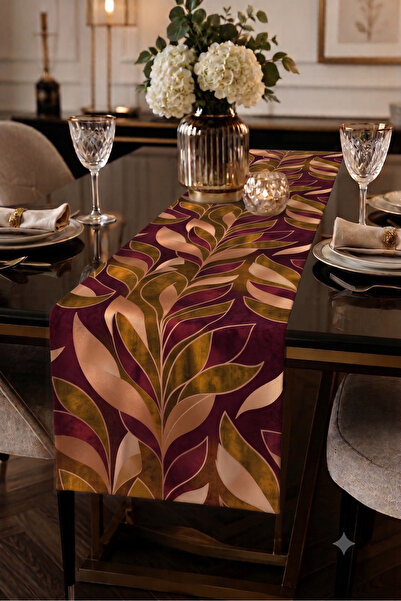 EFSANE PET Premium Table Runner with Digital Printed Leaf Pattern, Decorative...