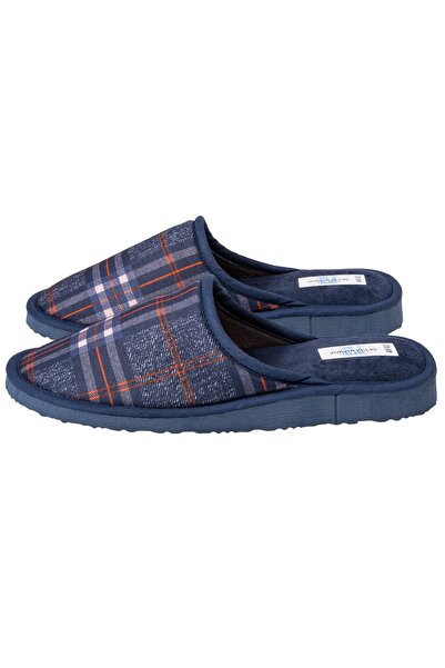 Amaryllis Slippers Ανδρική παντόφλα καρό μπλε αύρα ελληνική "