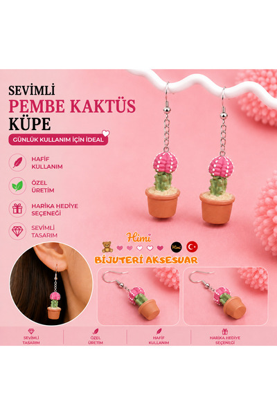 himi bijuteri aksesuar Cute Cactus Figured Dangle Earrings Lightweight Design...