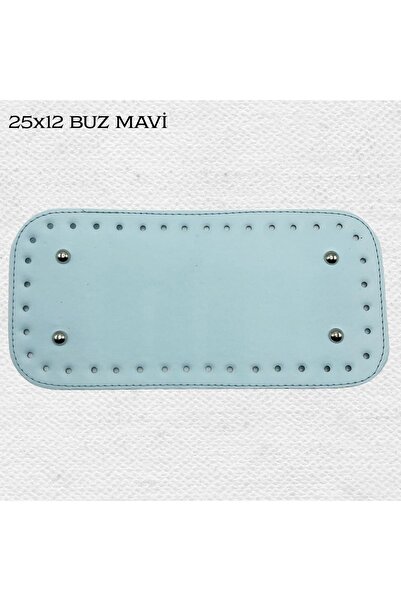 Oxford İplik Dikişli Perçinli Çanta Tabanı 25x12 Buz Mavi