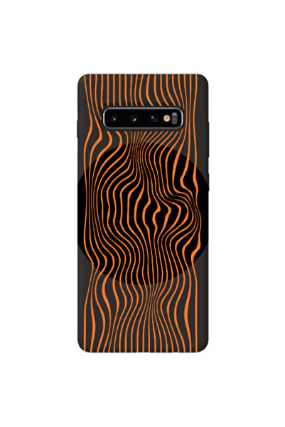 Other Samsung S10 Trapezoidal lines Black Colored Silicone TPU Θήκη