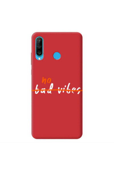 Other Huawei P30 Lite No bad vibes 2 Red Colored Silicone TPU Θήκη