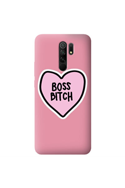Other Xiaomi Redmi 9 Boss Bitch Pink Colored Silicone TPU Θήκη