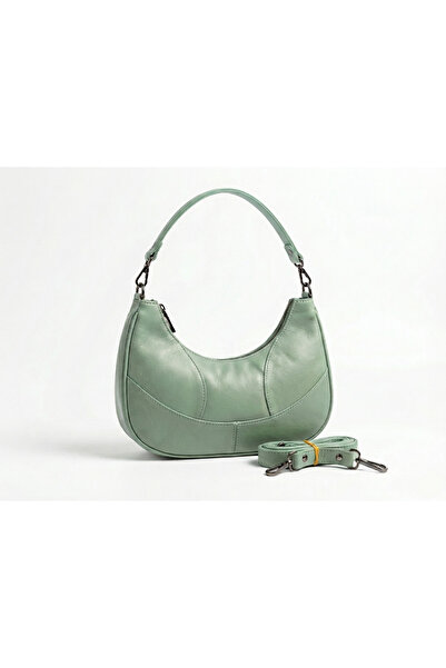 Rubel Bags Genuine Leather Women's Baguette Bag with Long Detachable Strap