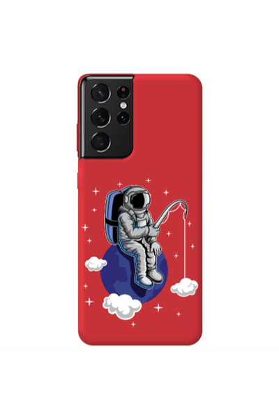 Other Samsung S21 Ultra Fishing space Red Colored Silicone TPU Θήκη