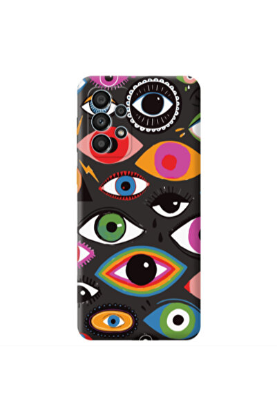 Other Samsung A53 Colorful eyes Black Colored Silicone TPU Θήκη
