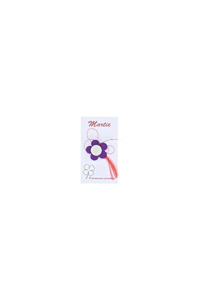 ButicCochet Broșă Martisor, Buticcochet, floare, din pâslă, 3 cm, Mov - MR533