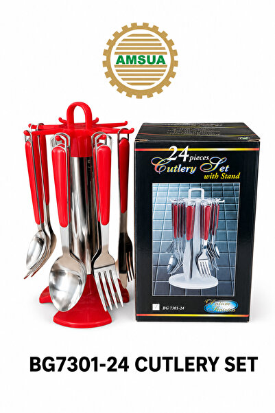 AMSUA 24 Pcs Cutlery Set | Stainless Steel Kitchen Cutlery