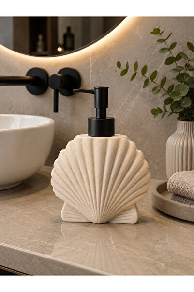 Ulus Home 200 ml Ceramic Oyster Liquid Soap Dispenser