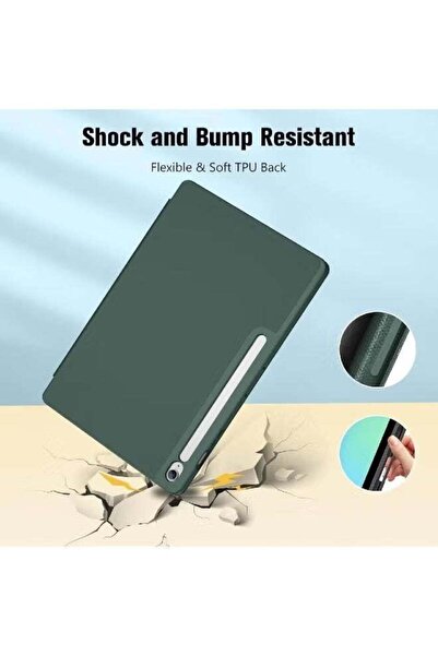 HYX Slim Case for Galaxy Tab S10 FE Plus 5G 13.1" Built-in S Pen Holder, Hybrid Cover with Soft TPU Back for Galaxy Tab S10 FE+ 2025 (SM-X620/ X626/ X626B), Supports Auto Wake/Sleep -Mgreen