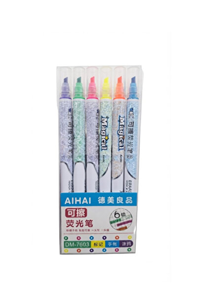 Zufigo 6-Pack Double-Ended Erasable Highlighter Pen / Eraser with Daksil Tip ...