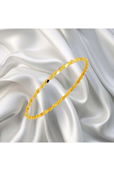 Leva Gold İkili Burma Sarı Gümüş Bilezik 10 Gr