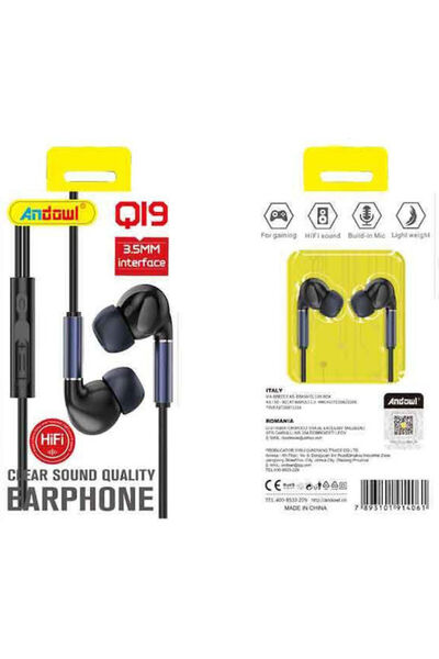 Andowl Q19 Ενδοωτικά ακουστικά handsfree με βύσμα 3.5mm