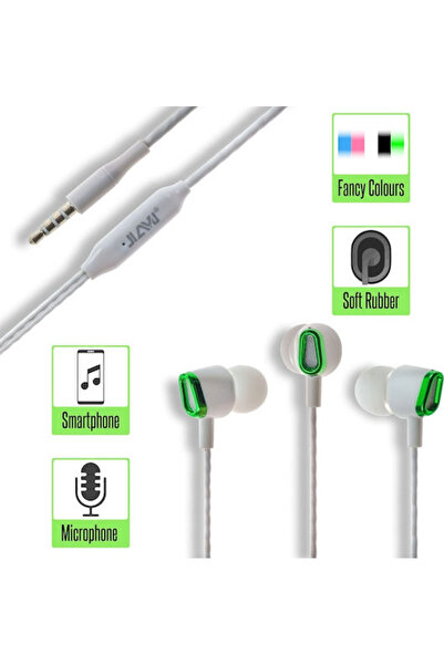OEM JY-357 Ενδοωτικά ακουστικά handsfree με βύσμα 3.5mm, πράσινα