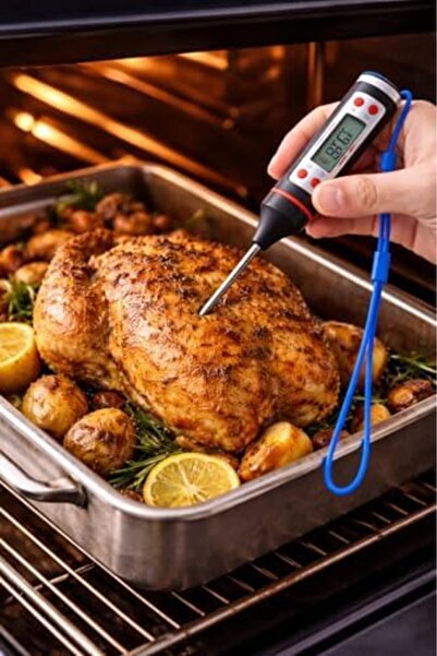 Yıldızan Digital Kitchen Thermometer Stainless Steel Probe, Fast Measurement,...