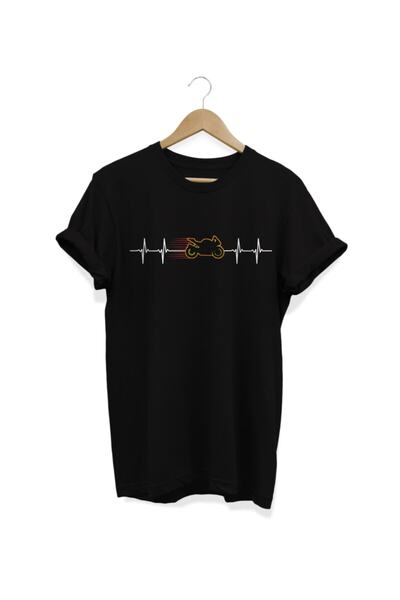 ZOKAWEAR Черна тениска с щампа на двигателя