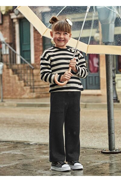 MAYORAL Girl's Striped Sweatshirt and Trousers 2-Piece Set 2-10 Years Black