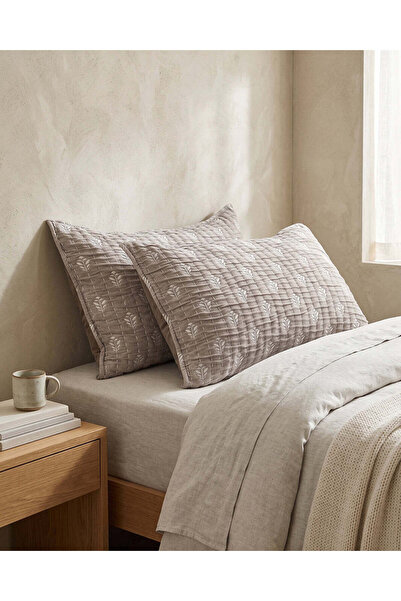 REDTAG Ivory And Brown 2 Piece Jacquard Pillowcase Set