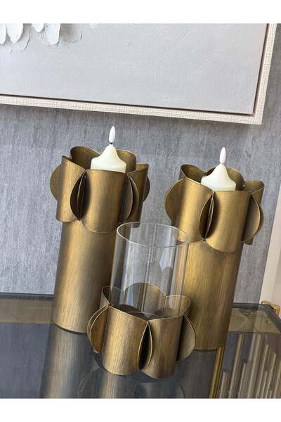 YASAR CONCEPT Frilina Metal Mumluk Set
