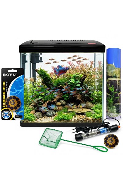 Classica Set acvariu complet echipat cu iluminare LED, filtru, incalzitor si ...