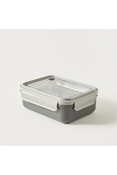 Lifestyle Solid Sectioned Lunch Box with Foldable Fork