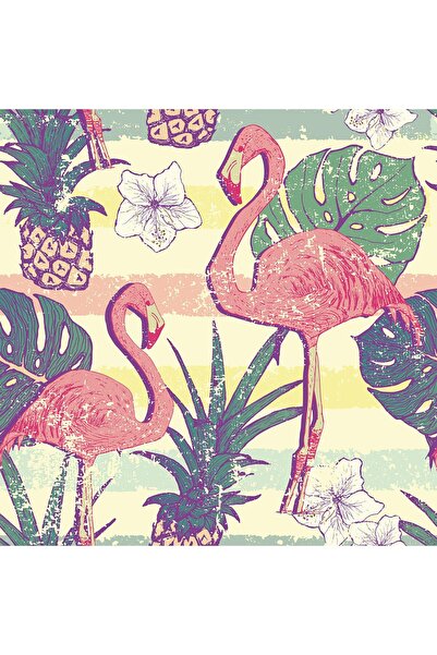 Livelynine Folie autoadezivă decorativă Livelynine, model tropical cu flaming...