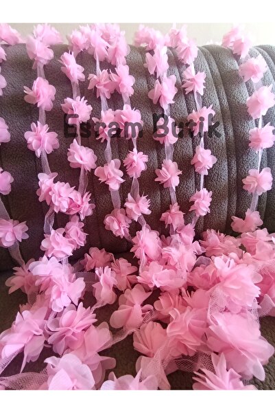 Esram Butik Pembe Lazer Kesim Gül Süsleme Paketleme Malzemesi Organze Kumaş Y...