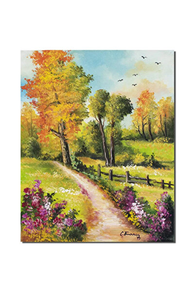 artnova Tablou peisaj din natura pictat manual, O zi minunata, 50x40cm ulei p...
