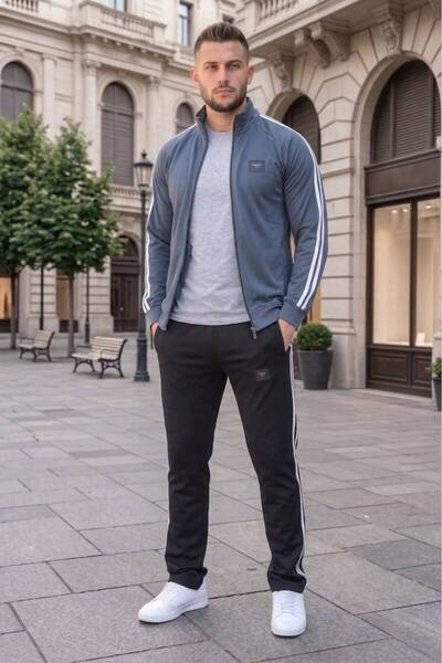Last fashion New Season Men's Ribbed Tracksuit Set, Smoked