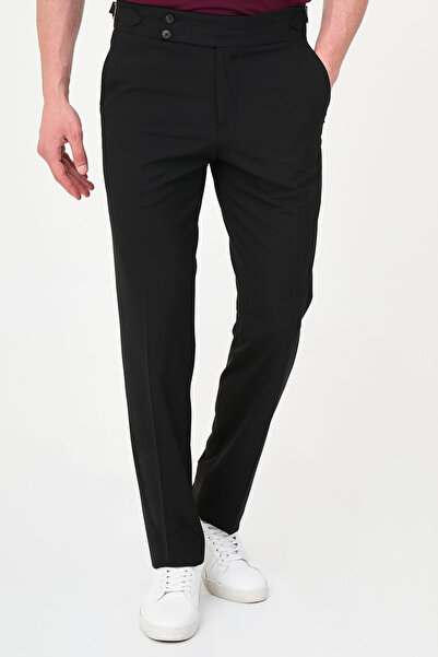 Mcr Straight Slim Fit Men's Trousers with Buckle Waistband Black - 38319.25Y