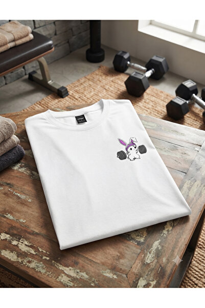 KOZİA OUTDOORS Women'S/Men's Unisex Weightlifter Rabbit Print Crew Neck Overs...