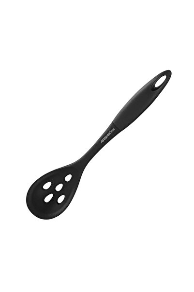 Arshia Black Silicone Slotted Spoon | Heat-Resistant Non-Stick Kitchen Utensil