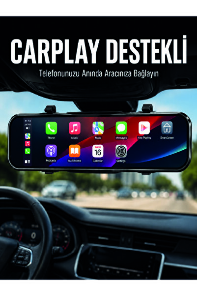 Lisinya Ayna Carplay Araç İçi 9.66 İnç IPS Ekran Geri Görüş Kamerası Destekli -