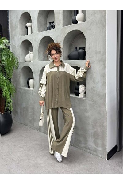 Cardella Alina Premium Tnsl Fabric Oversize Top and Pants Two-Piece Set - Hij...