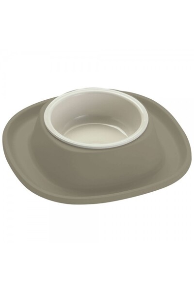 Georplast Volcano Soft Touch Single Pet Bowl Grey with Integrated Spill Catch...
