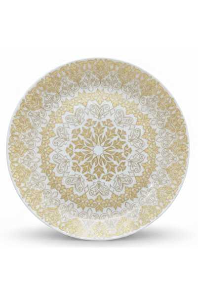Borosil Larah by White & Gold Opalware Soup Plate 9 Inch