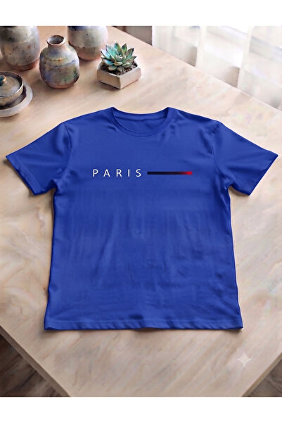 KOZİA OUTDOORS Men's Paris Printed Overszie Crew Neck Combed Cotton T-Shirt