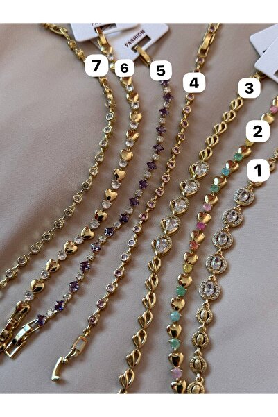 CM Jewelry 14K Altın Kaplama kararmaz Çelik Renkli Bileklik